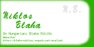 miklos blaha business card